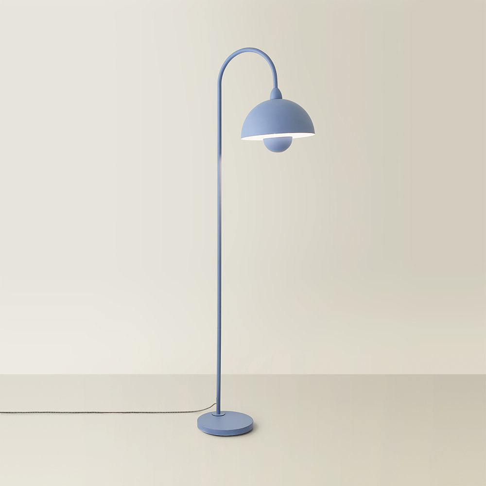17 Stories Stoiko Arched Floor Lamp Blue 160