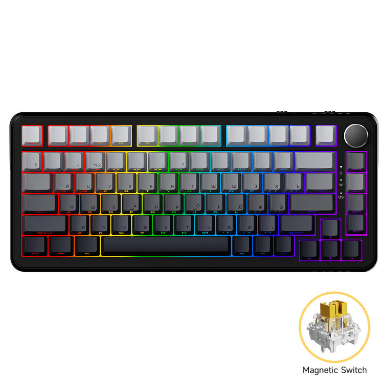 AJAZZ AK820 MAX Magnetisch Mechanisch Gamingtoetsenbord met 8000 Hz Polling Rate en RGB - Gradiënt Grijs