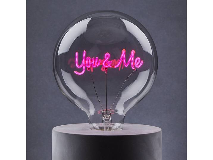 LED-Glühlampe You & Me Ø 13cm Pink/Pink