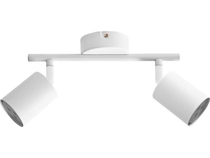 BELIANI Deckenleuchte Set mit 2-flammig aus weißem Metall mit Lampenschirm im industriellen Stil