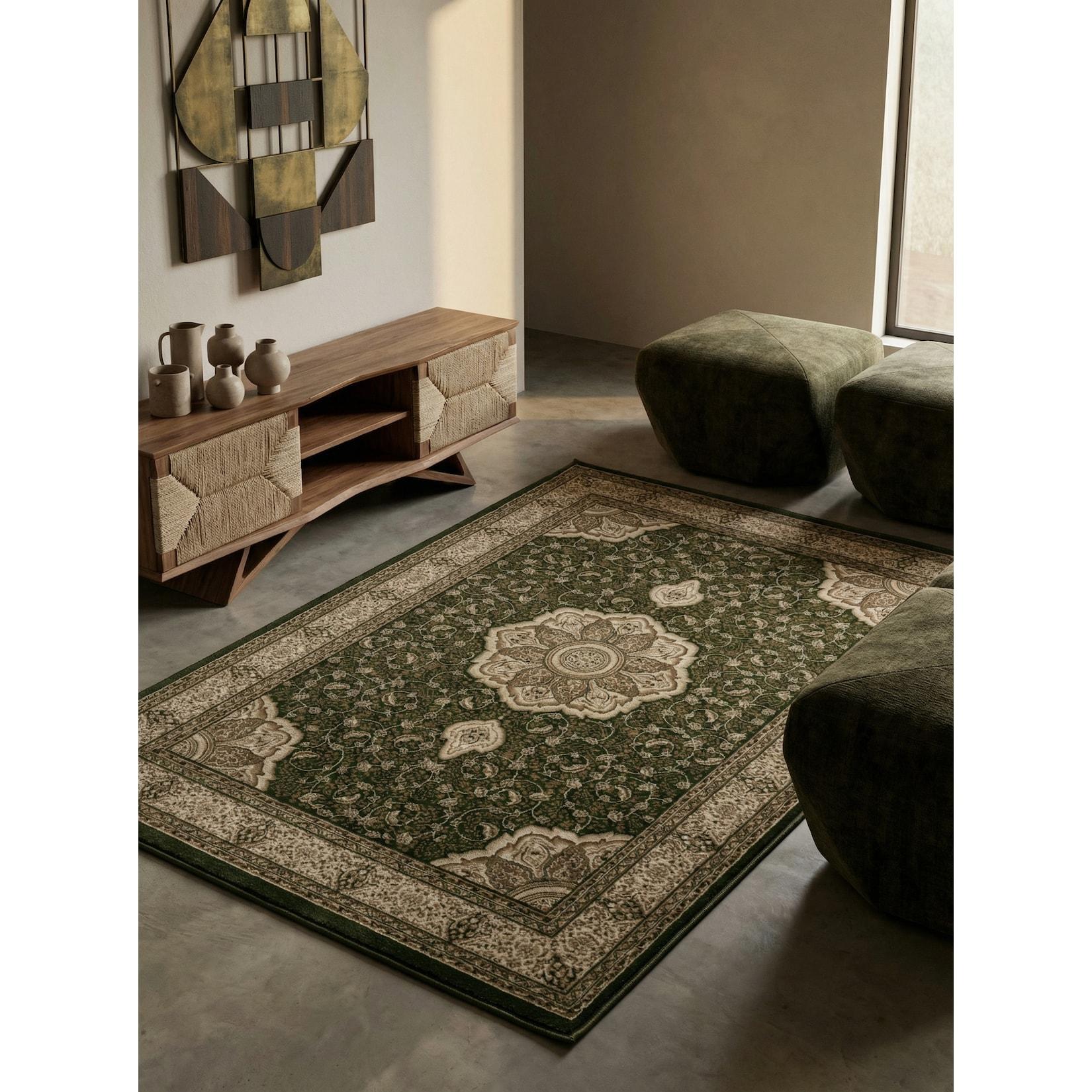 Kurzflorteppich GEISLER, orientalisch, Grün, 240 x 340 cm