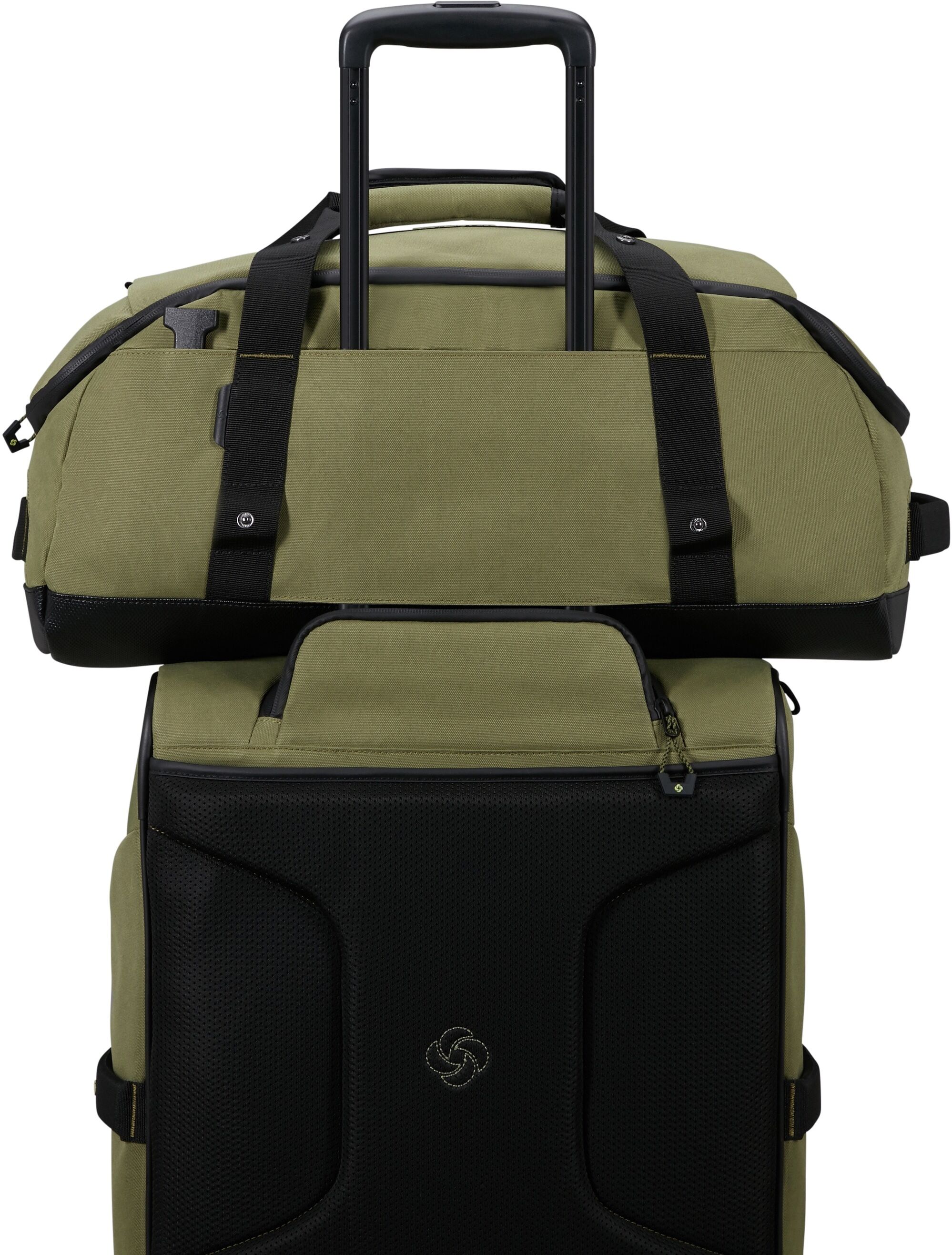 Reisetasche SAMSONITE "Prodiver DUFFLE S", Damen, Gr. B/H/T: 55cm x 24cm x 31cm, grün (waxed wasabi), Polyester, Taschen Reisetasche, Duffle als Rucksack tragbar waxed wasabi B/H/T: 55cm x 24cm x 31cm