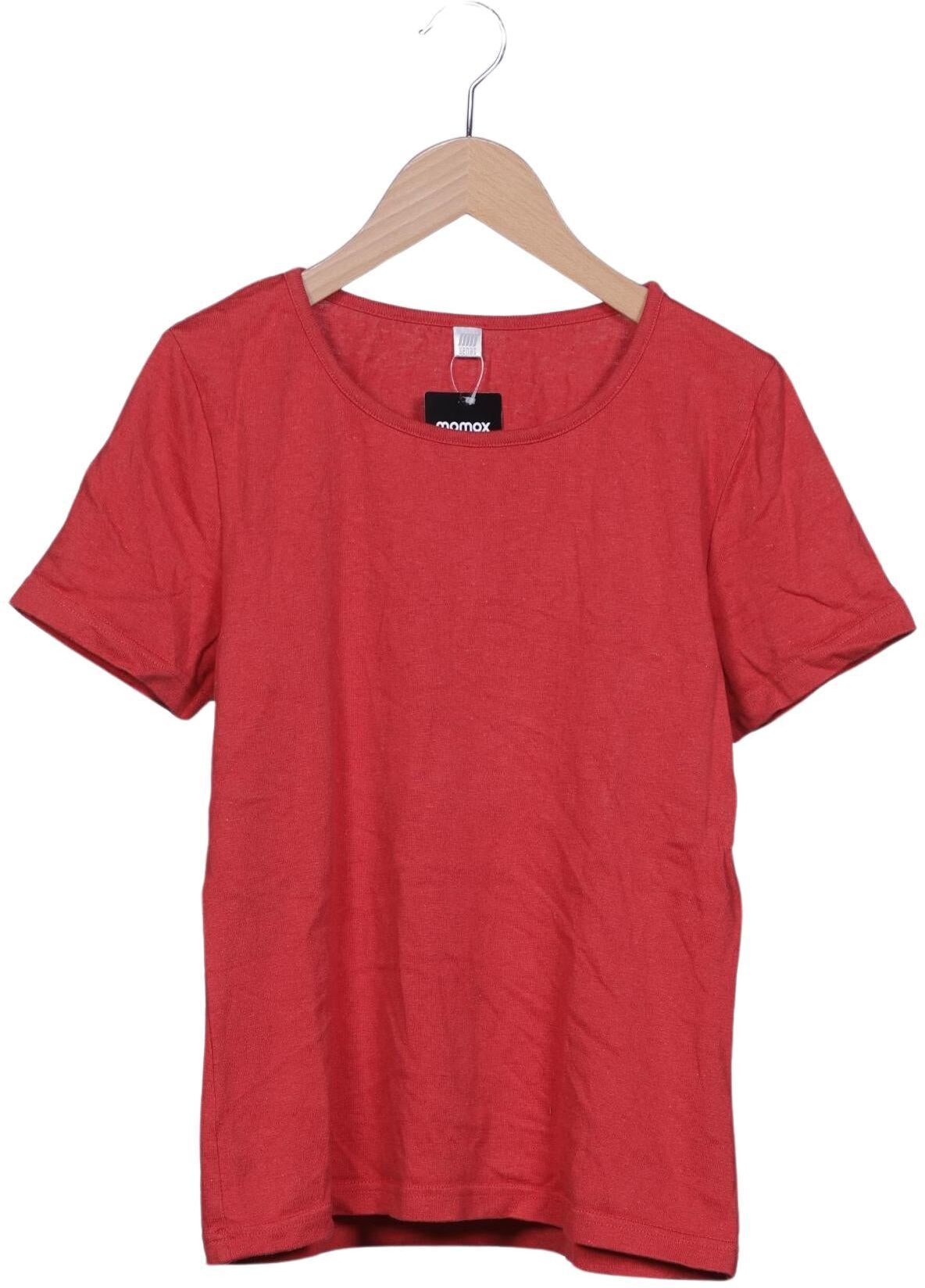 senas Damen T-Shirt, Rot, Gr. M, Leinen / Baumwolle - Second Hand