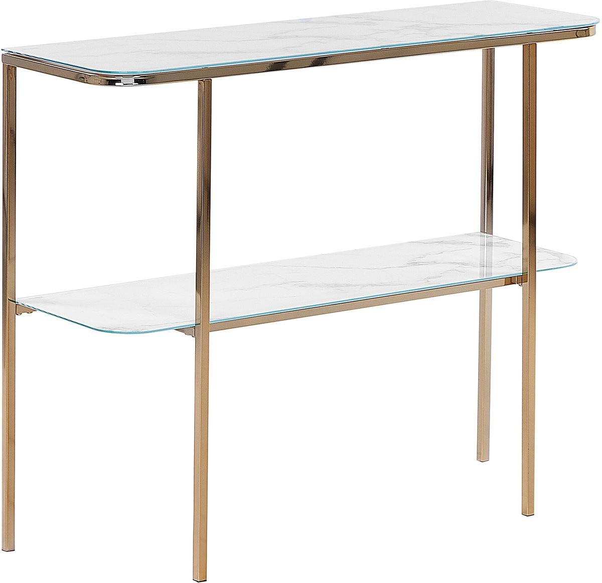 Beliani Consoletafel Wit met Veiligheidsglas