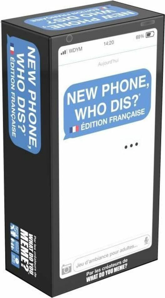 What do you meme? New Phone. Who Dis? - Partygame voor volwassenen - MEGABLEU - Franse editie
