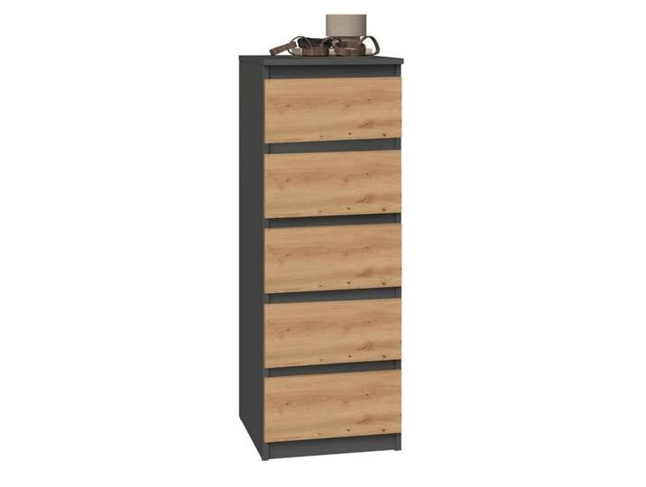 ibonto Hochkommode Große 5-Schubladen-Kommode Stilvoller Mehrzweckschrank Minimalistisch