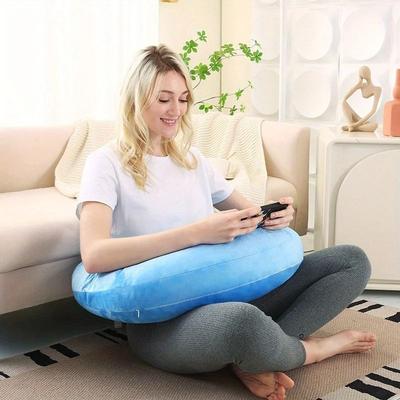Inspired Finds Portable Arm Support Reading Pillow For Gaming Crocheting And Travel sky Blue