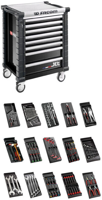 Chariot d'atelier Facom JET.8GM3 avec 15 modules (SPOTLIGHT15PKWG)