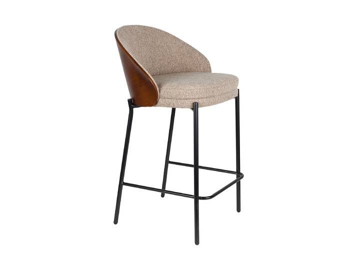 Hochwertiger Design Barstuhl „Rodin“ Esche Beige/Braun Dutchbone