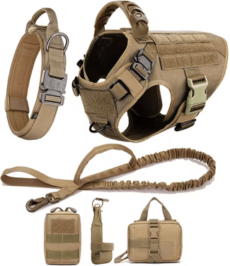 Uplift Curations Large Dog Harness And Leash Set Training Walking Vest For German Shepherds And Malinois l green Set