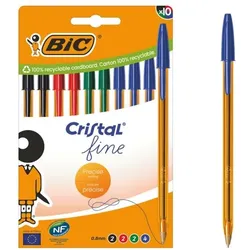 BIC 10er-Pack Kugelschreiber »Cristal® Original Fine« blau