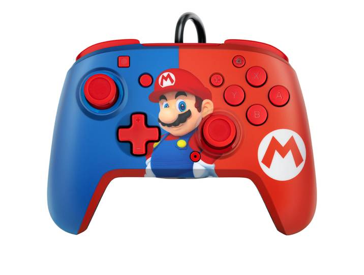 PDP REMATCH: Power Pose Mario Bleu, Rouge USB Manette de jeu Analogique/Numérique Nintendo Switch, Nintendo Switch OLED