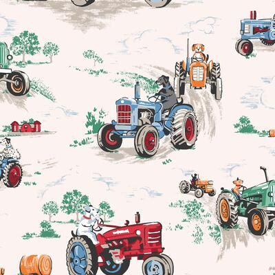 Cath Kidston Tractor Multi Wallpaper