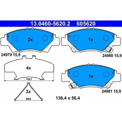 Bremsbelagsatz Scheibenbremse ATE 13.0460-5620.2 für Honda Jazz III Insight