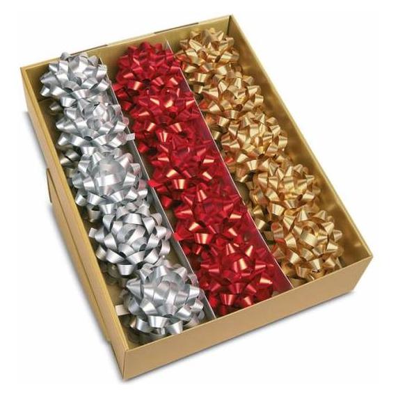 Magni Geschenkschleife 80mm Dallas silber rot gold (719 30-099)