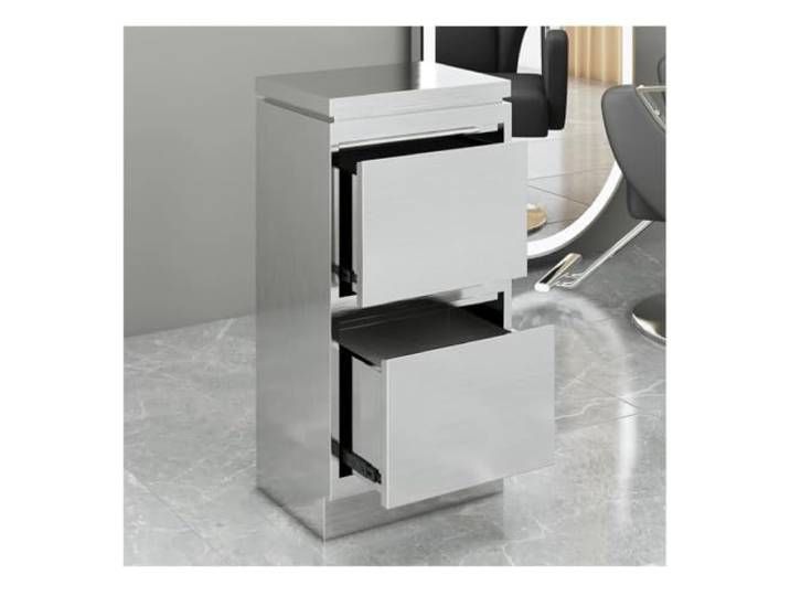 Aufbewahrungsschrank Aus Edelstahl Für Kosmetiksalons Multifunktionaler Metallschrank Für Kosmetiksalons, Barbershops Und Zahnarztpraxen(Silver,37x30x78 cm)