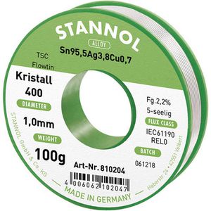 Stannol Lötzinn Flowtin REL0 Flussmittel, bleifrei, Ø 1mm, 95,5% Zinn, 3,8% Silber, 0,7% Kupfer, 100g