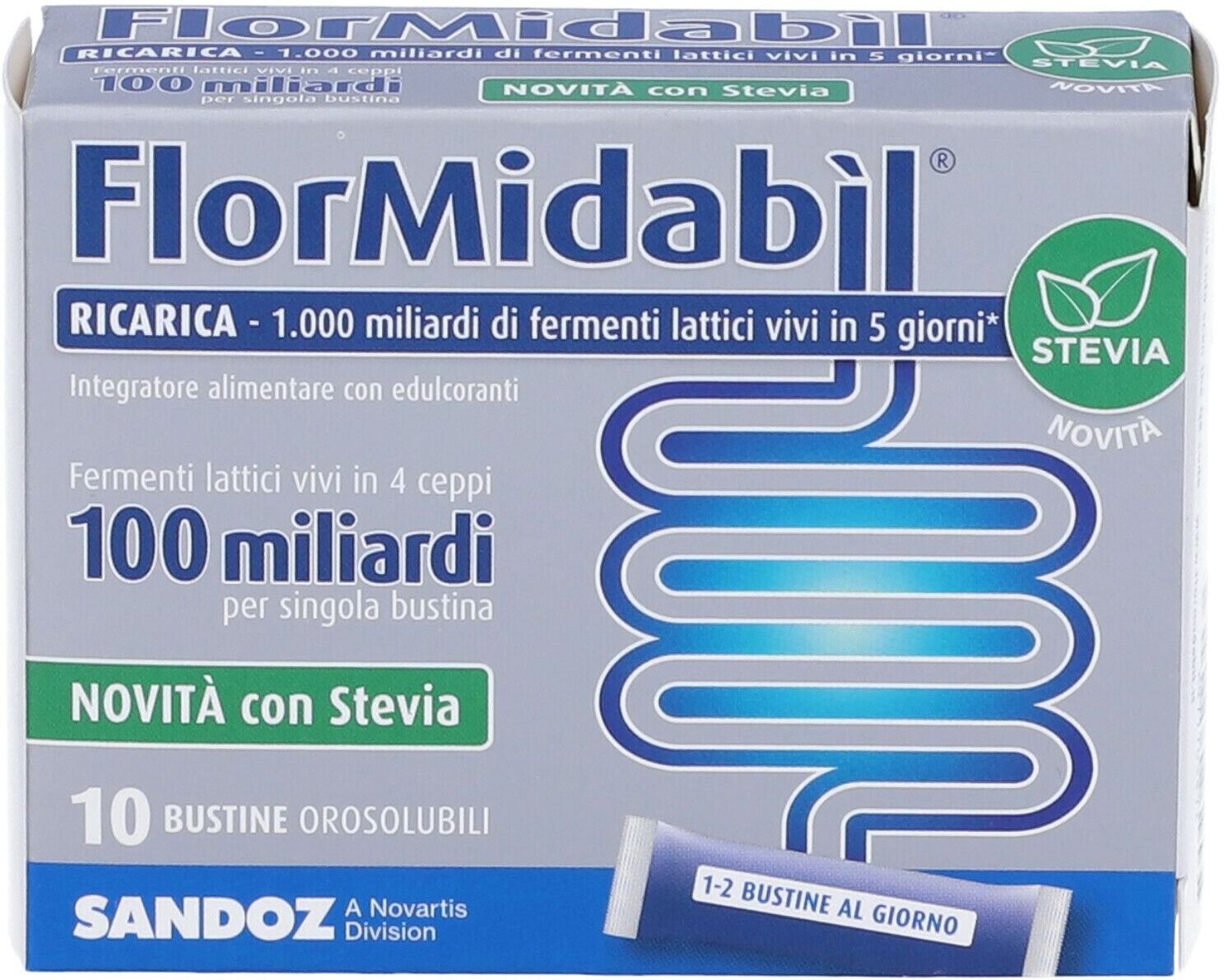 POLIFARMA SpA Flormidabil Ricarica Stevia, 10 Bustine