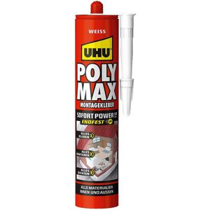 UHU Montagekleber 47230 POLY MAX SOFORT POWER 440g, Kleb- & Dichtstoff, schnelltrocknend, weiß
