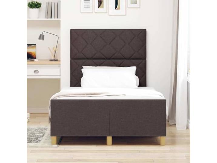 KTHLBRH Bettgestell aus Stoff, 120 x 190 cm, Braun Plattform-Design, kein Netz, robuste Konstruktion, einfache Montage