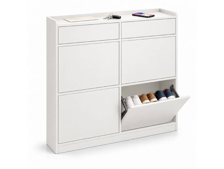 Relaxdays Meuble chaussures, 4 cases + 2 niches