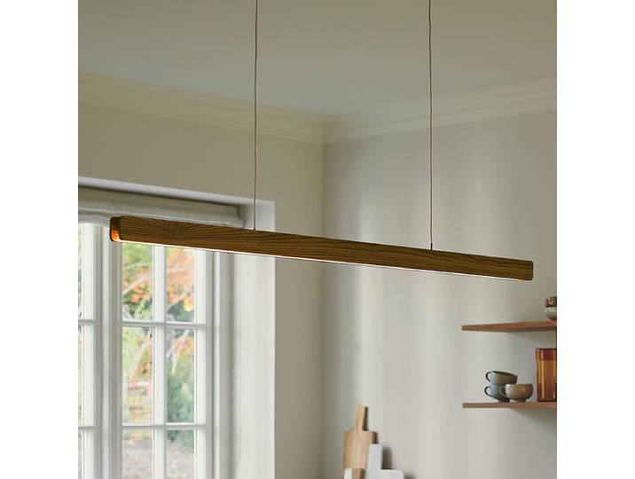 Suspension Ilgas 115 x 4 x 5cm Marron/Marron Matériau : Métal, Bois massif Surface en bois : Naturel Surface en métal : Laqué Type de métal :