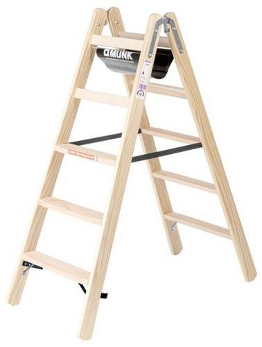 MUNK Günzburger Steigtechnik 033810 Holz Stufen-Stehleiter