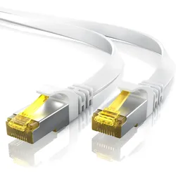 Primewire LAN-Kabel CAT.7, RJ-45 (Ethernet), CAT 7 Flachband U/FTP Gigabit Netzwerkkabel 10 Gbit/s Patchkabel - 2m