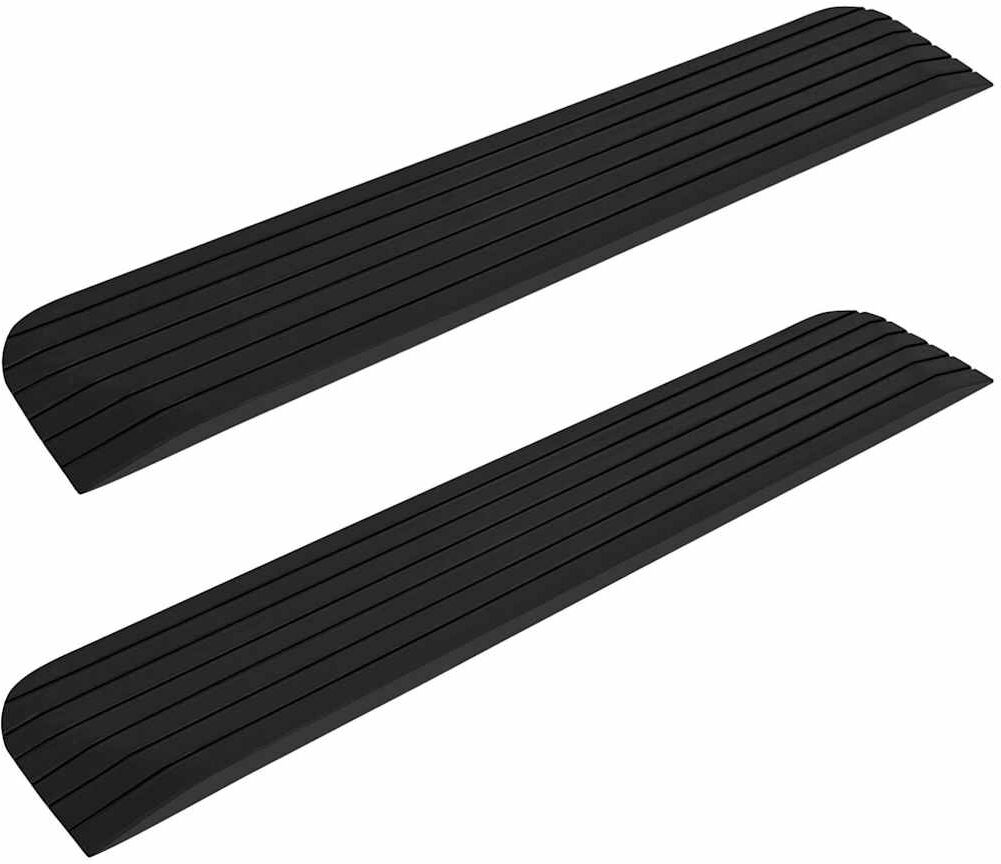 vidaXL Rampes de seuil 2 pcs 110x21x2,5 cm Caoutchouc