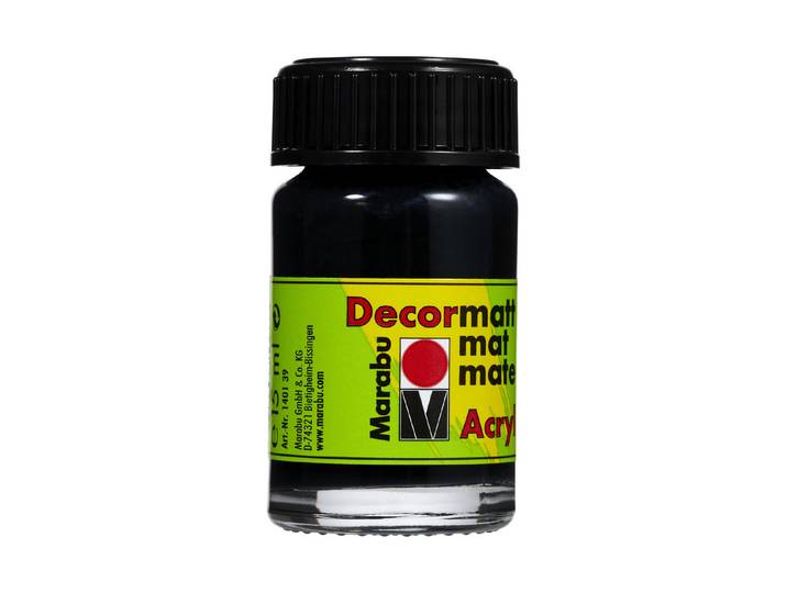 Marabu Acrylfarbe Decormatt Schwarz 15 ml
