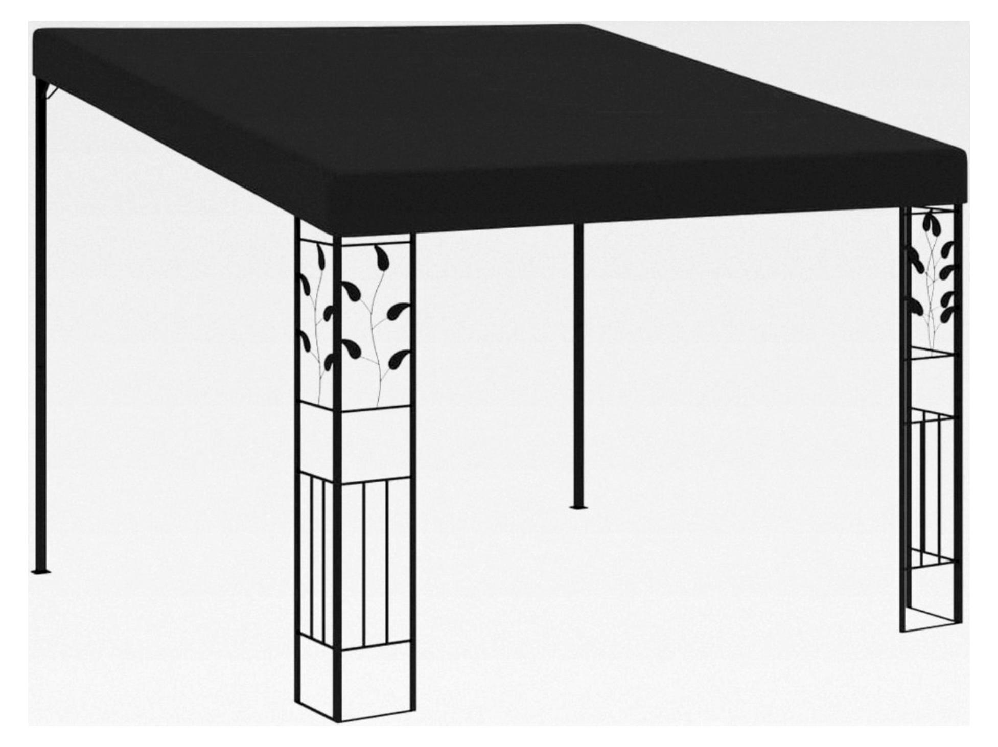 Pavillon mit Wandmontage, 3 x 3 x 2,5 m, Anthrazit