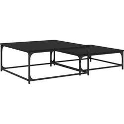 vidaXL Couchtisch 2 pcs Schwarz Eichen-Optik Holzwerkstoff