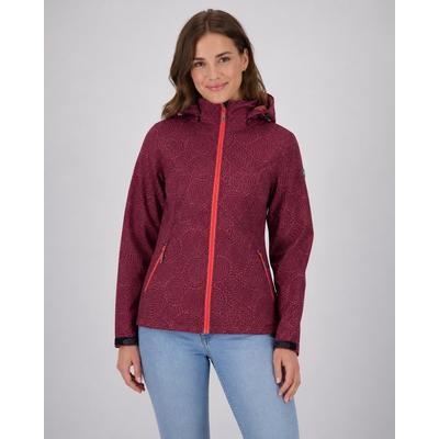 Softshelljacke LPO "SHELBY PEAK II", Damen, Gr. 40 (M), rot (weinrot), Softshell, 96% Polyester, 4% Elasthan, tailliert hüftbedeckend, abnehmbar gerader Abschluss mit Klettverschlüssen, Jacken Softshelljacke, leichte Softshelljacke mit...