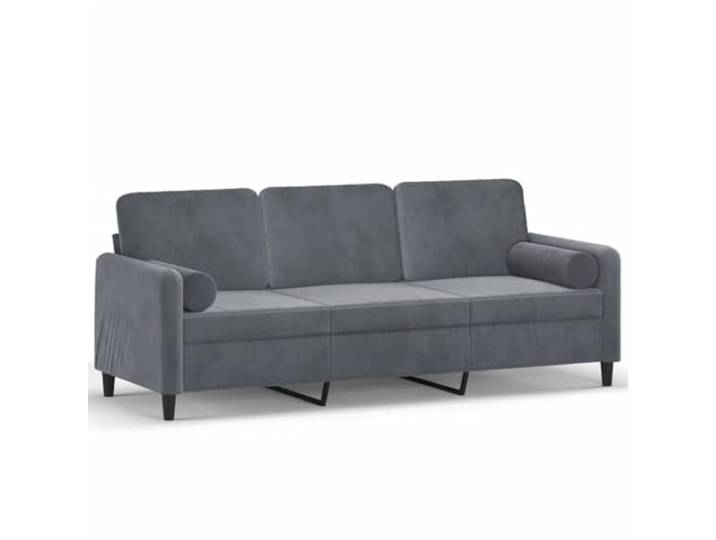 GHVBNMF 3-Sitzer-Sofa Dunkelgrau 198 cm Samt Couch mit Kissen Komfortables Samtsofa mit stabilem Metallgestell und zwei Zierkissen für gemütliche Stunden im Wohnzimmer oder Büro.