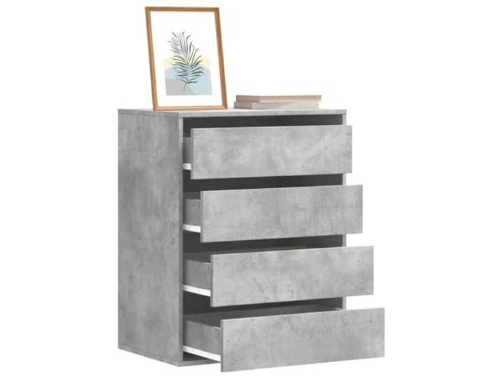 smnyxs Eckkommode, Betongrau, 60 x 41 x 76 cm, Holz 4 Schubladen, Wandbefestigung inklusive, glatte Oberfläche, einfache Reinigung, zeitloser Stil, Schlafzimmer, Wohnzimmer
