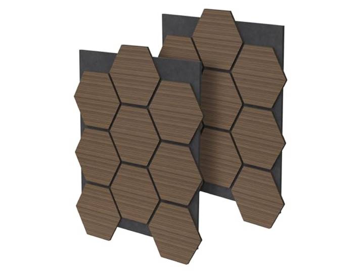 ML-Design 2er Set Akustikpaneele 66x81x2cm für 1m² – Braun, MDF Akustikplatten in Hexagon-Holzoptik, Wandpaneele zur Schalldämmung, Wandverkleidung für Büro, Studio, Schallschutz & Akustikbehandlung