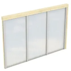 Seitenwand mit Polycarbonatplatten, Leimholz unbehandelt, BxH 305x200cm, für Tiefe 350cm