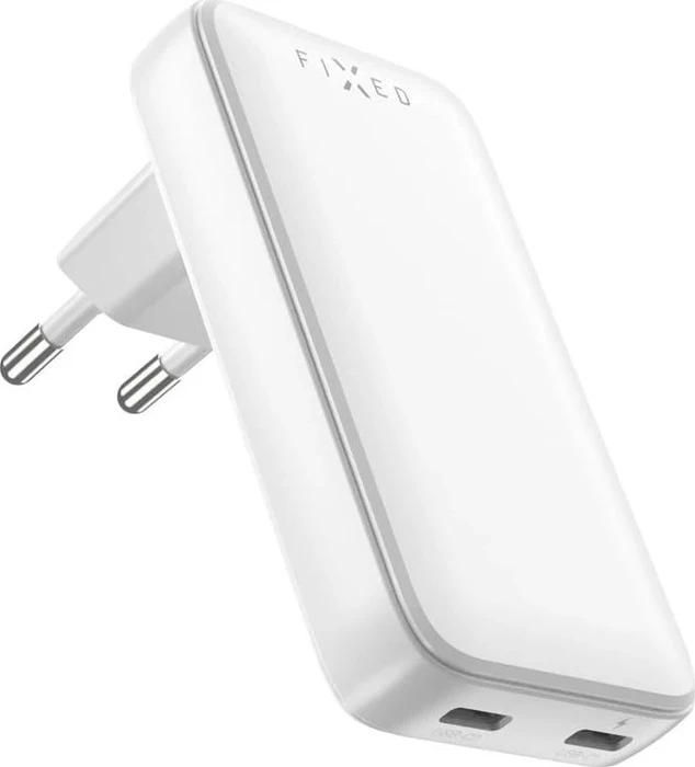 FIXED Slim GaN mit 2x USB-C Ausgang und PD 45W Unterstützung weiß