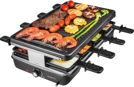 Multifunctionele elektrische grillplaat met non-stick coating en instelbare thermostaat, zwart