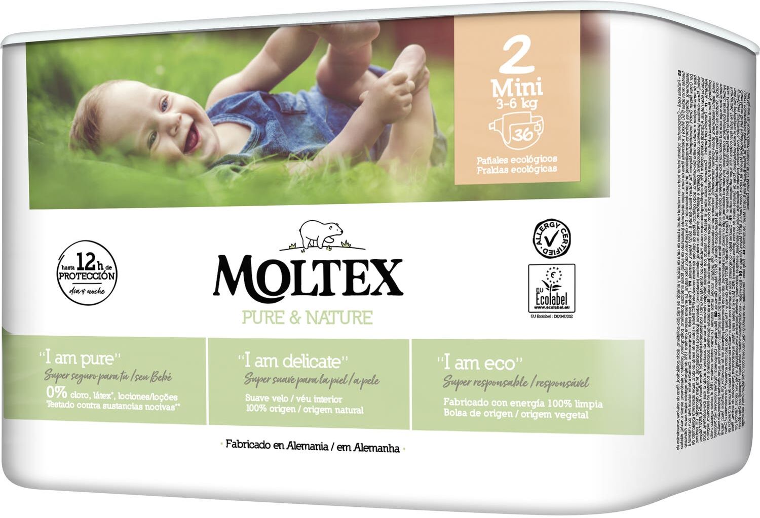 Moltex Pure & Nature Pañales Ecológicos T-2 3-6kg 36uds