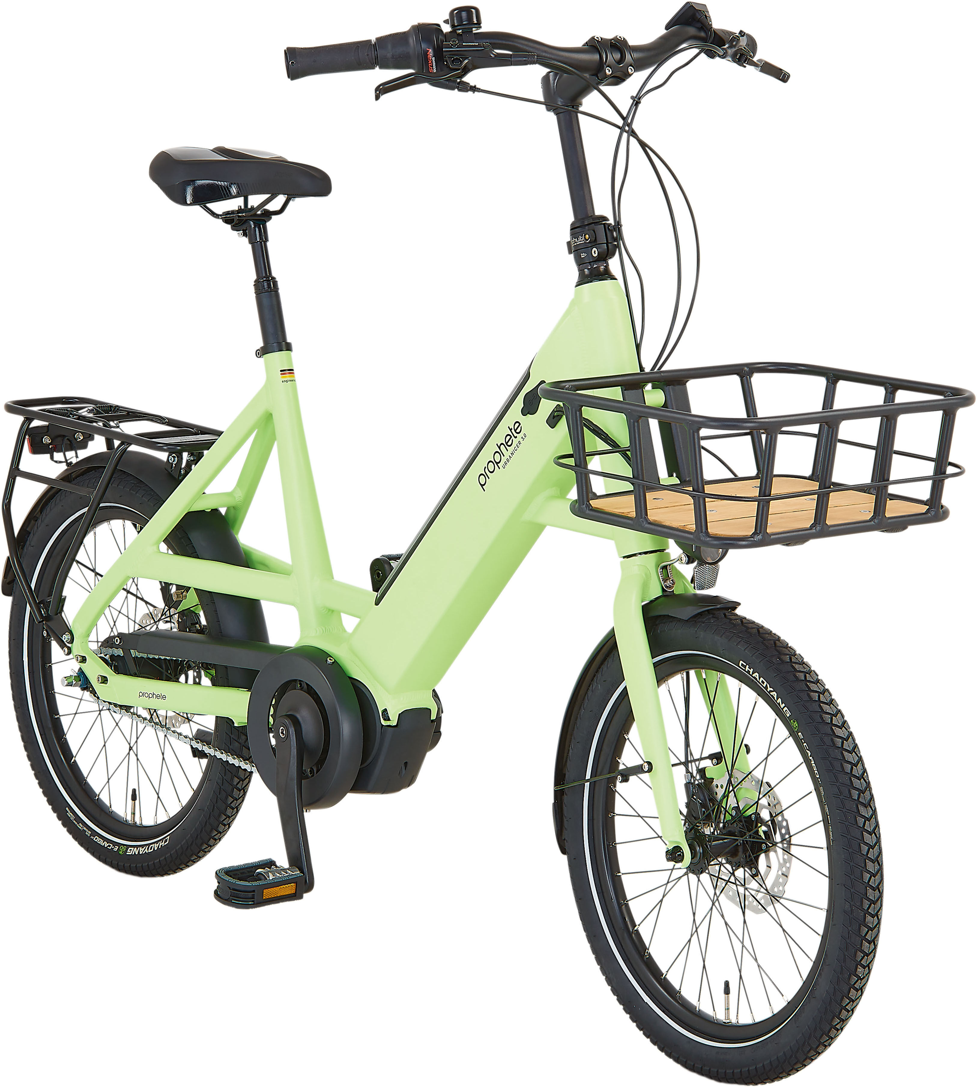 E-Bike PROPHETE "Urbanicer 3.0" Gr. 46, grün (grün, grün), Elektrofahrräder, 46cm, 20 Zoll (50,80cm), E-Bike, Pedelec, Elektrofahrrad für Damen und Herren