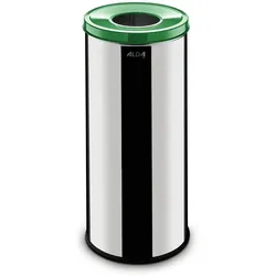 Mülleimer 45 l rostfreier Stahl, Edelstahl glänzend, Glas