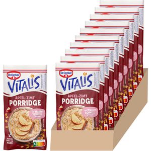 Dr.Oetker Haferbrei Vitalis Porridge Apfel Zimt, mit Apfelstückchen & Zimt, für 10 Portionen je 58 g, 580 g