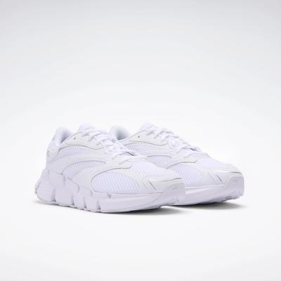 Laufschuh REEBOK "ZIG HYPNOTICA", Damen, Gr. 45, weiß (weiß, weiß, weiß), Synthetik, Textil, Schuhe Laufschuh, mit Floatride Fuel-Foam und Zig Geometry für energiegeladene Dämpfung