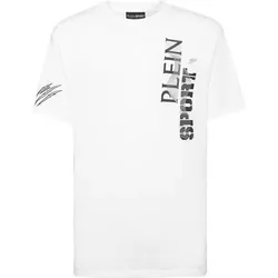 PLEIN SPORT Kurzarm-Rundhals-T-Shirt WAVE, Größe M in Weiß 01