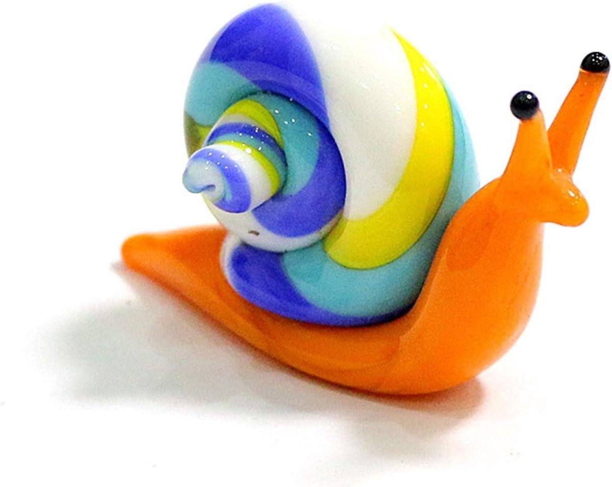 Handgemaakt Murano Glazen Slak Figuur - Multicolor Miniatuur Decoratie - Hoogte: 5 cm