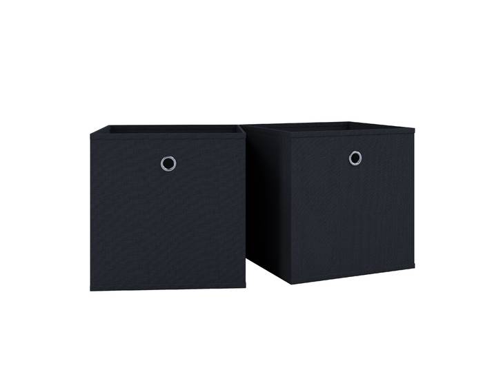 Faltbox VCM 2er Set Faltbox Klappbox Aufbewahrungsbox Boxas , schwarz, B:27cm T:27cm, Aufbewahrungsboxen, Faltbox