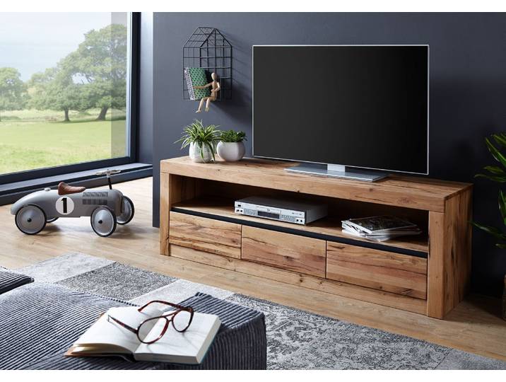 TV-Board Wild-/Zerreiche 165x42x55 natur geölt MONTREUX #104