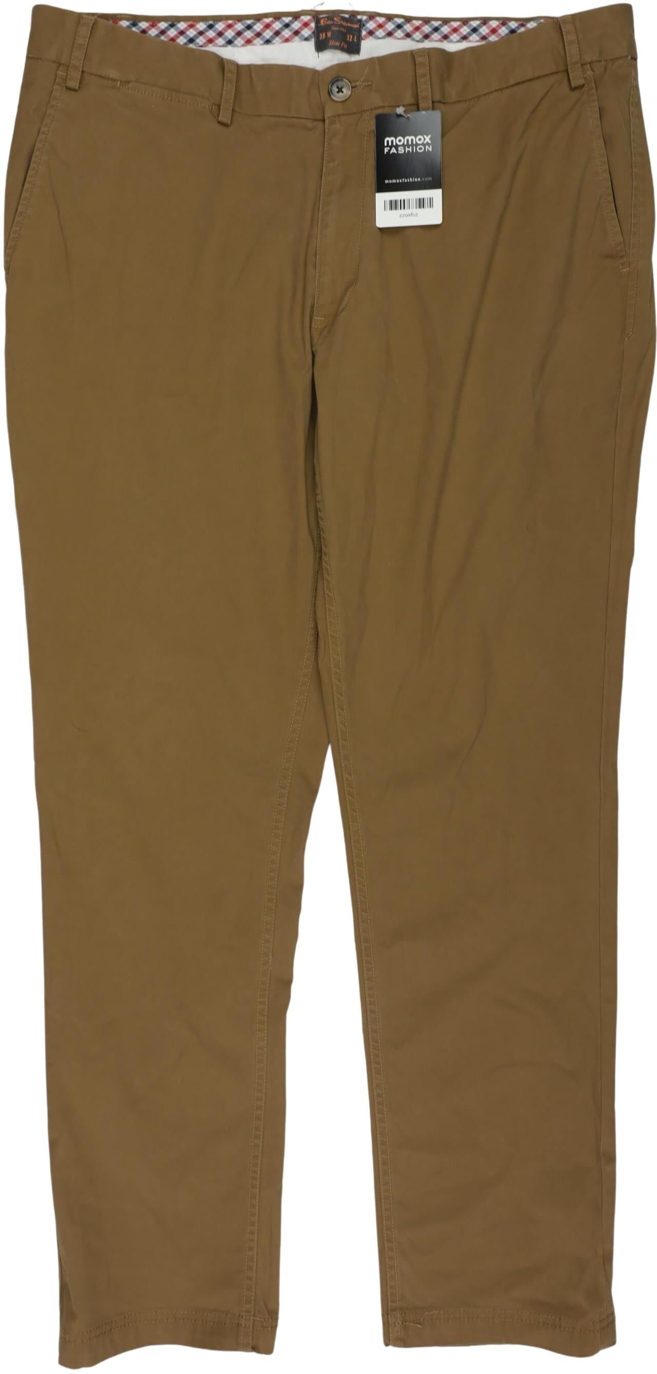 Ben Sherman Herren Stoffhose, Braun, Gr. W38, Baumwolle / Elasthan - Second Hand