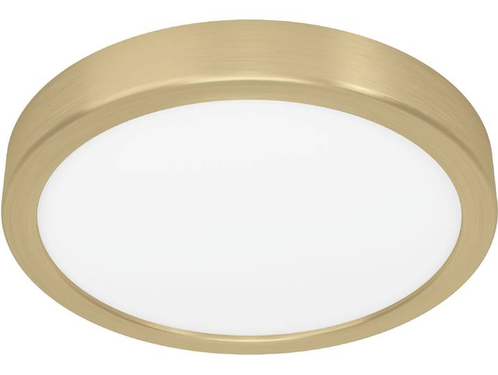 EGLO Deckenleuchte FUEVA 5 Deckenlampe, geringe Aufbauhöhe, 17 Watt, Rund , grau (messingfarben), Ø 21cm H: 2,8cm, 1 Stk., Leuchten, Aufbauleuchte, Badezimmer, Bad-Deckenlampe, modern, 28x2,1cm, Deckenleuchte